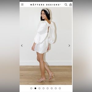 Watters Meringue - Radiant Taffeta white dress